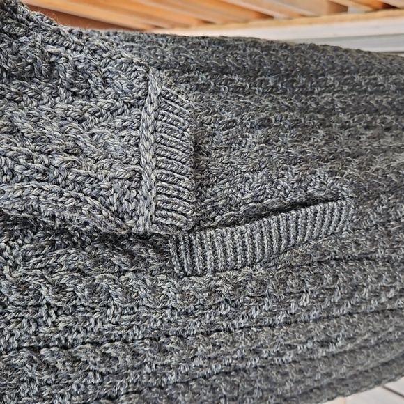 Aran Craft Cardigan | Large  Collar | Forest Green | Button Up | Pockets Size S - Picture 8 of 16